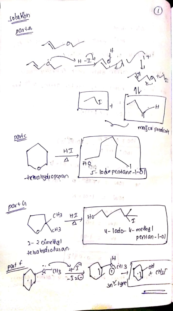 solution parton YH-1 - major proodcote partic a HI s lode pentane-1-07 temanydroparan part a parta I CH3 HI HO botu, Homk 4-