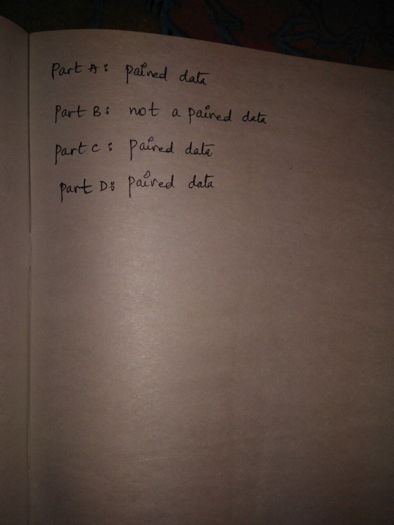 Part pafned data Part Bi not a paired data Partct Paired dal PrtDs Paired daf