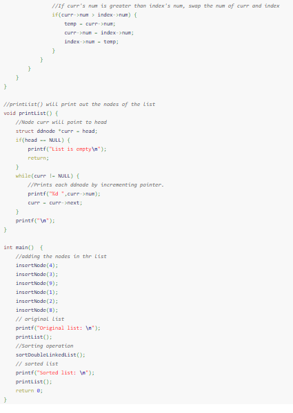 //If currs nu is greater than indexs num, swap the nun of curr and index if (curr- num > index>num) { temp - curr num; curr
