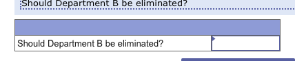 Should Department B be eliminated? Should Department B be eliminated?