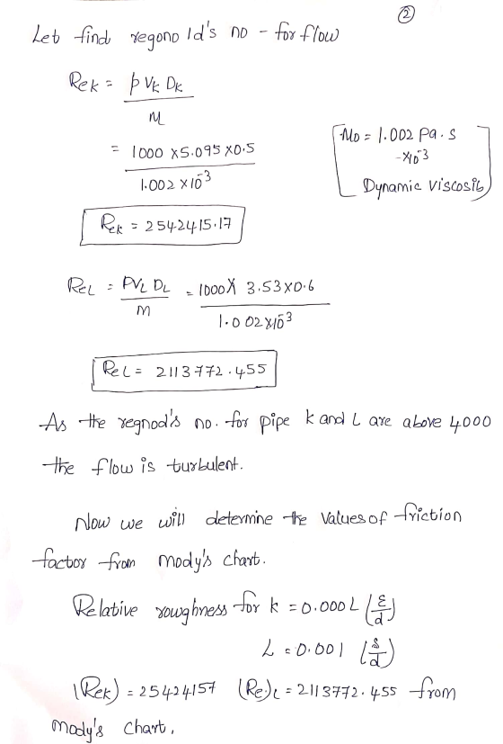@ Leto find regono Ids no - for flow Rek = p VE Dk ML Mo=1.002 pais - TD00 X0S -X103 1.002 x103 Dynamic Viscosity Rex = 2542