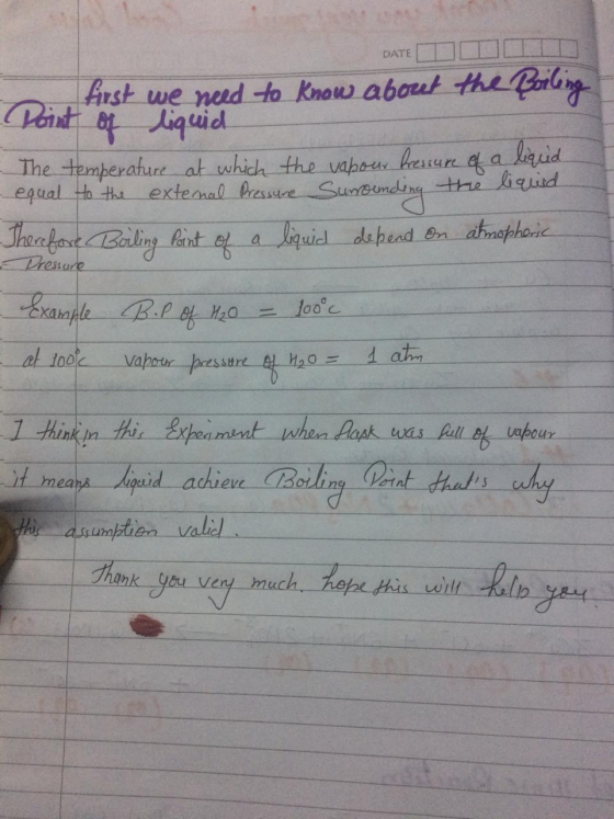 DATE DATE DI first we need to know about the poiling Point of liquid - The temperature at which the vapour Pressure of a liqu