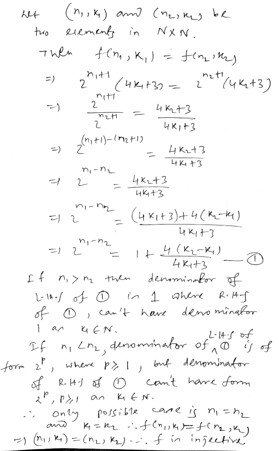 het (?,,K) and (neoko be two elements in NXN. then finski) = finity nit 2 (46+32= 2 (4k,+3) - nat 7 7 2141 m2 h = 4K2+3 - uki