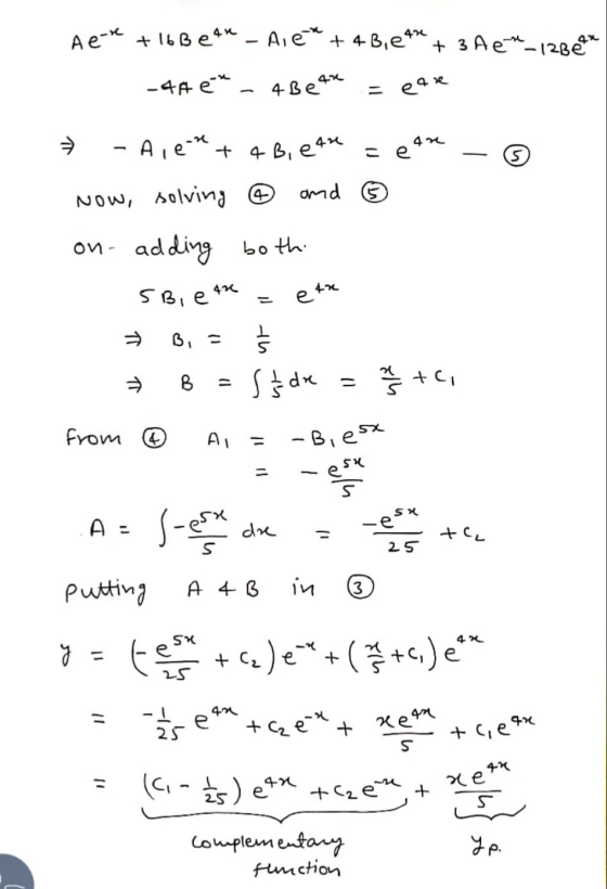 A et + lb Bet - Alex 4x + 4B, et + 3 Ae 12Bet _AAe - 4 Beer - etre - Aien + 4B, et ea ne s Now, solving and 6 on adding bot