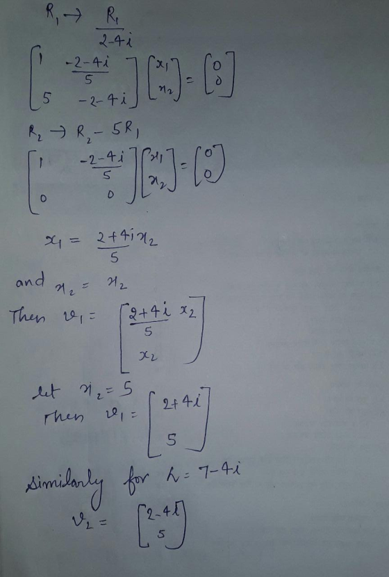 1 2-41 -2-4i Trai 5 -2-4i) R - 5R, 15 R 1 0 -2-4 i 12:17 0 JL x = 2+tin 5 and n = 12 Then we = (2+ 4i x 5 x2 싸혼 5 ro4d Then d