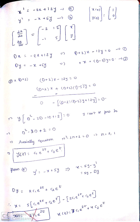 a x = -2x+12y = -x +57 :! b y(0) da dut +2) 4-12y=0 De -2x +12y DY -x+s4 + x + (0-50y-0 -> x +2) O+ 2)2-12y = 0 +2) * t (D+2