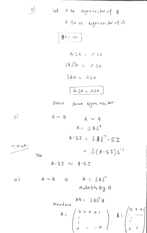 X he egen vect o6 2 SA uenvecr of A A. SX= A SA SBS AS SBX= ASA A.Sx ASA donot Some esen Vector A B A B A SBS A-SI S SI SCF-S