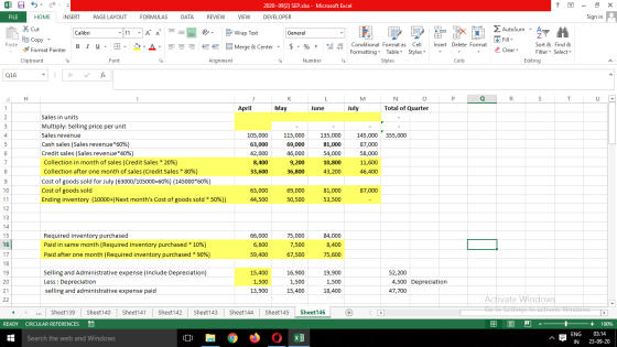 XI H. 2020-09(2) SEP.xlsx - Microsoft Excel ? X FILE HOME INSERT PAGE LAYOUT FORMULAS DATA REVIEW VIEW DEVELOPER Sign in Cali