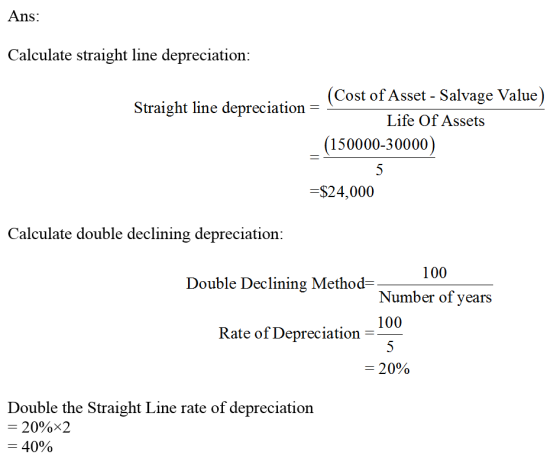 Ans: Calculate straight line depreciation: . Straight line depreciation = 1 (Cost of Asset - Salvage Value) Life Of Assets (1