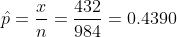 432 0.4390 P = 984