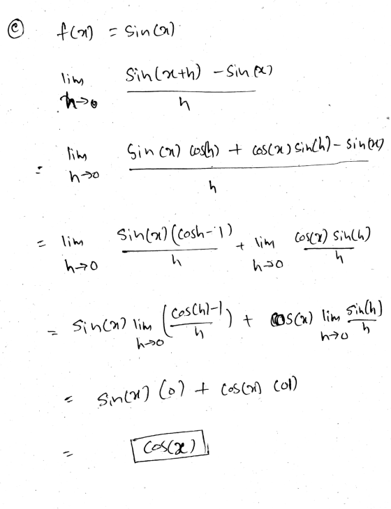 f(n) = sin(a) Sin(ath) -sin (0) lim thao n lim Sin (2) Cosch) + Cos(2) sinch)- sintay ho h lim Sintal (cosh-:1) + lim Cos(x)