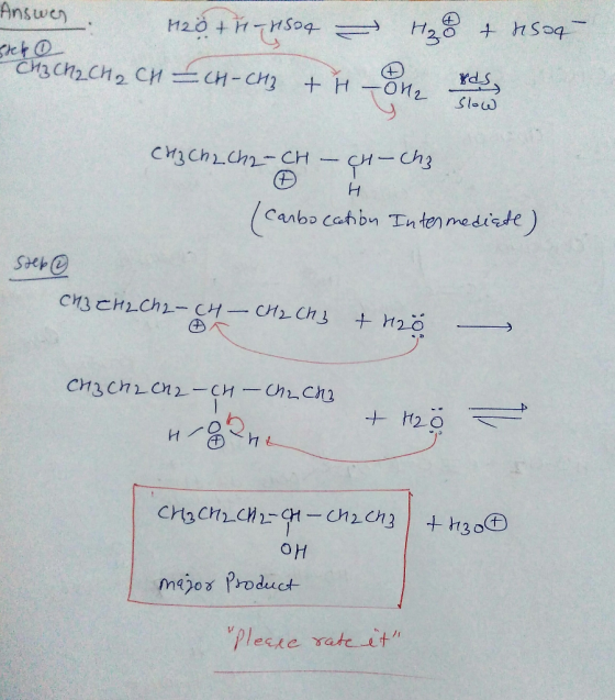 Answen M20 +hTHS04 H2 + hsoa CH3CH2CH2 CM =CH-CH+HO rdss Slow CM3ChLCh-CH (Canbo catbn Tn ten mediste) CM3CHLCH2- CHCH2 Ch CH