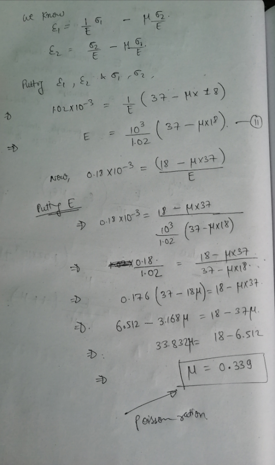 we know E - 16 - Ma Ez -MT & Puttury & , & AG, 102x10-3 = + ( 37 - Mx 28) E = 103 ( 37 – MX18) - 1.02 Now, 0.18 X10-3 = (18 –