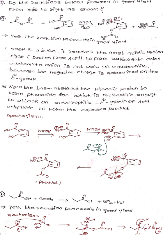 p. Do the reactions beloce proceed in good uleid From left to right as shown ? - El + Hot CU + N98 De 1 HO => Yes, the deacti