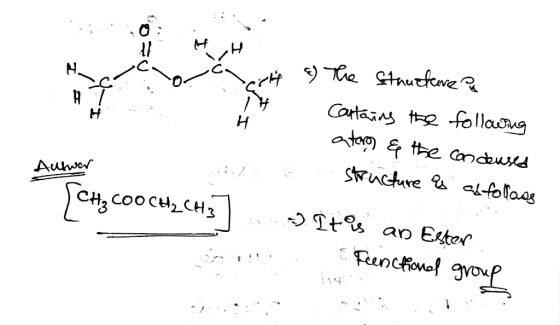 He Sicht a) The Structure a Contains the following atero & the condensed I e structure of asfollans снасоо сисH3) » Тғ°s an E