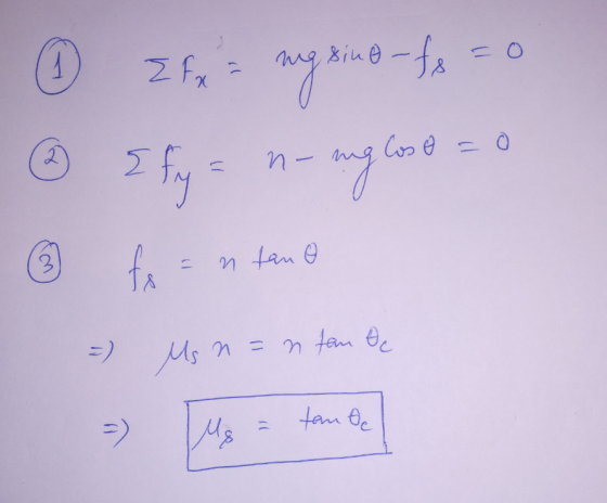 Zfx = mig sine-fx = 0 Ify = n- anglose = 0 ② fx = intane - Msn = ntan Be - us = tante