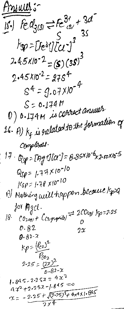Anjulho 15 ) Fedzisi 3 + 3d tipp = let/?se-?. 245X102= (5) (35) 2.45x102=2784 54= 9.07X10-4 5:0.174M 0 0.174M is correct answ