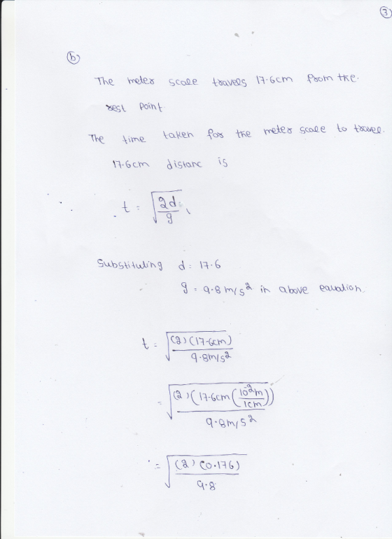 The relex Scoe bav13-6cm Pootn tke sest poin The ime taken os the meles sode to tawer 11-6cm Substituling d 136 Co 16) C.8