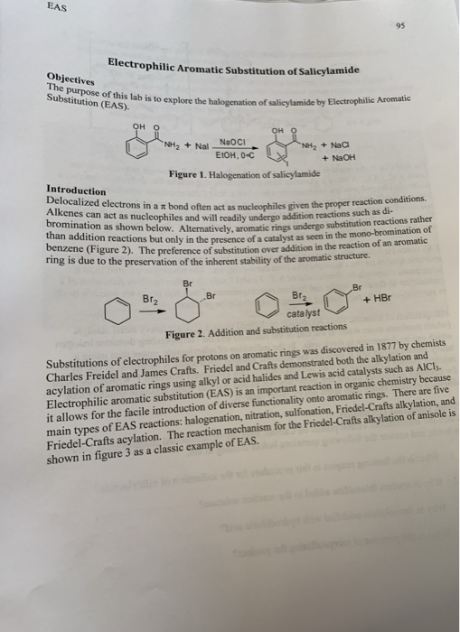 EAS Electrophilic Aromatic Substitution of Salicylamide Objectives The purpose of this lab is to explore the Substitution (EA