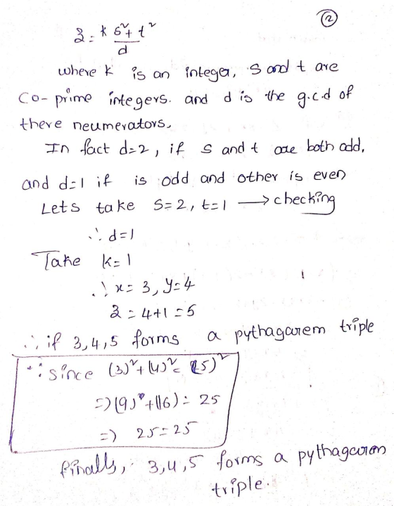 2 k sy t d are where K is an intega, sond t are Co-prime integers and integers, and dig the g.c.d of there neumerators, In fa