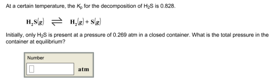 At a certain temperature, the K_p for the decompos