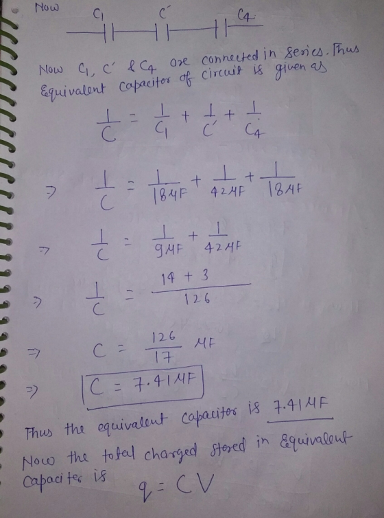 Now C Now a c & ca are connected in series. Thus Equivalent capaciter of circuit is given as Ś E Ć t : +++ Heartbeat Tamil 4
