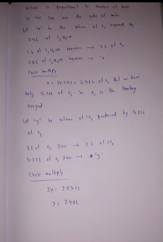 Volume is Pnoportional to hunler ot moko S6 4he we Vdio of oles (on slem the ut 2-16L 3 L of o Lot H GH Yequivo SHSOH Yeuir -