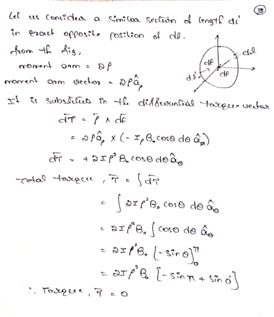 & ad dit 1 de Lef us coneideer o Similar Section of length di in crout opposite nosition of do. 1 from the dig, moment arm =