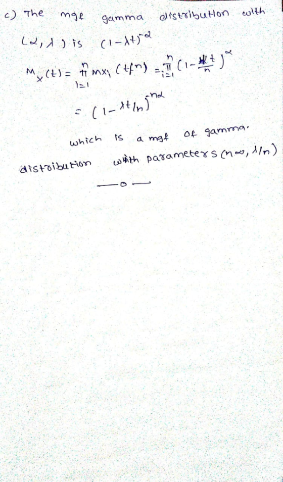 c) Them ge camma which ts a oe amma ot Gamma