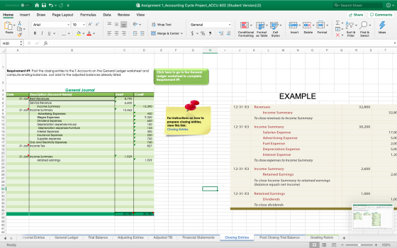 Assignment 1 Accounting Cycle Project_ACCU 602 (Student Version) (2) QuSearch Sheet AutoSave OFF À Home Insert Draw Svo Page