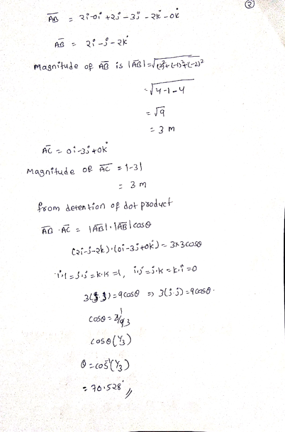 magnitude of AB is lAa l= (H>Hq)2 magnitude ac, 1-31 Psom desen tion of dot psodvcf tai-J-st).loi-35tok) 3x3coss 13 16 S28