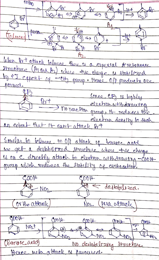 ortho traco be When Brt attack toluene there is a execal & resonance structure (Al and Ad) where the dinge is stabilized by P