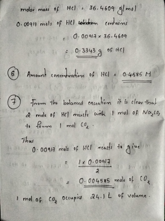 molar mass of HCl 2 36.4609 g/mol 0.00917 mols of HCl soolermoon contains : 0.00917 * 36.4609 : 0.3343 g of 14c/ © Amount con