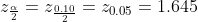 29 = 20.10 = 20.05 = 1.645