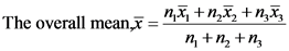 The overall mean anx+nx, un,
n+ n +n,