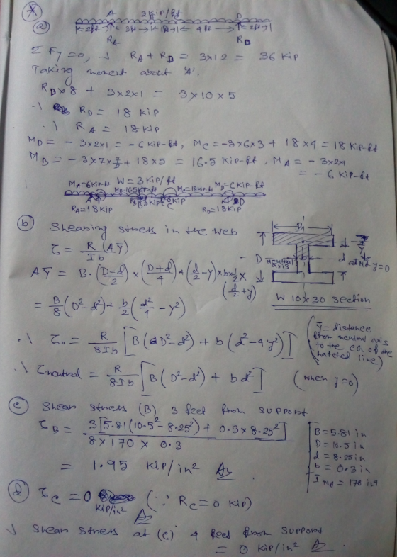 * A RA 2 fyzo, Skiplet Kapest - 3 til alle 21 RO RA+ Rp 3x12 = 36 kip Taking about to RB X 8 + 3x2x1 = 3x10x5 -I RO - 18 kip
