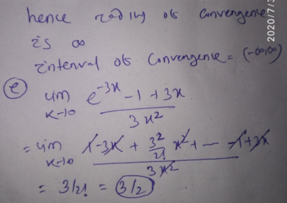 20207773 3 x t- ttak hence reding of Convengence is as zintenval of Convengence = (-00100) 1-31 um e -1 +32 Kto 3 u2 + Kho 34