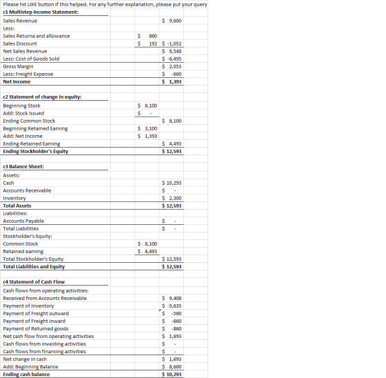Please hit LIKE button if this helped. For any further explanation, please put your query ci Multistep Income Statement: Sale