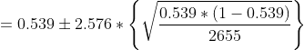 0.539 (1 0.539) 0.5392.576 2655