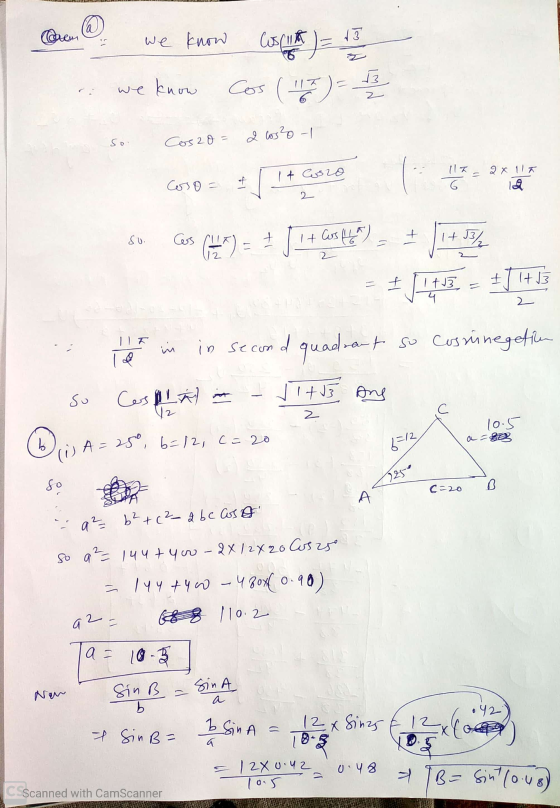 Comen we know Cushi ) = + 3 .. we know Cos (1 x ) = F So. Cosao = 2 los²0-1 & Cosro I - 2x 11 Coso = so Gas (140) = + | 14 (e