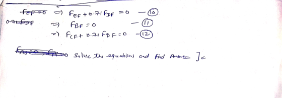 16 o fepo =) Fer +0.71f0F = 0 क) FBF=0 2) Fcft 0.71 FDF=0 ।। 12 स्ट Afiso solve the equations and find Answer. Jc