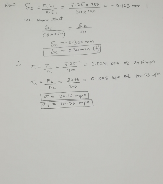 Now a Se - FILI -7.250 750 = -0.129 mm A. E boox 1чо we know that - Sc = SB (810+610) Sc=-0.300 mm [ Se = 0.30mm (4) CID c o