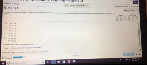 Ive Problem Set Save Score: 1 5 of5 pts 13 of 14 (13 complete) HW Score: 42 44% 27 59 of 65 pts (11.3.15-T Combon Hep A resea