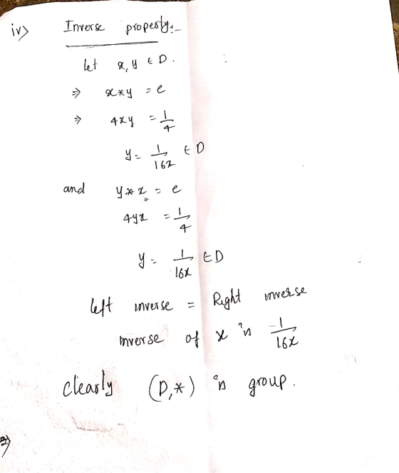 Inverse property, let a, y ED. exy se - 4xy = | y = ED and 4x2 = Ñ as .164 y = + ED left inverse = Right inverse inverse of s