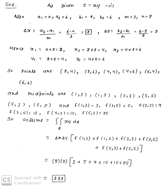 sol. As given a= xy - ii) Also 21-0, 22 = 6, 01= 2, b2 = 6 , m=3, n= ? x = 92-01 = 50 = ® , dy= bqby = 62 = 2 m Hence x,= 0+2