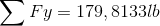 \sum Fy=179,8133lb