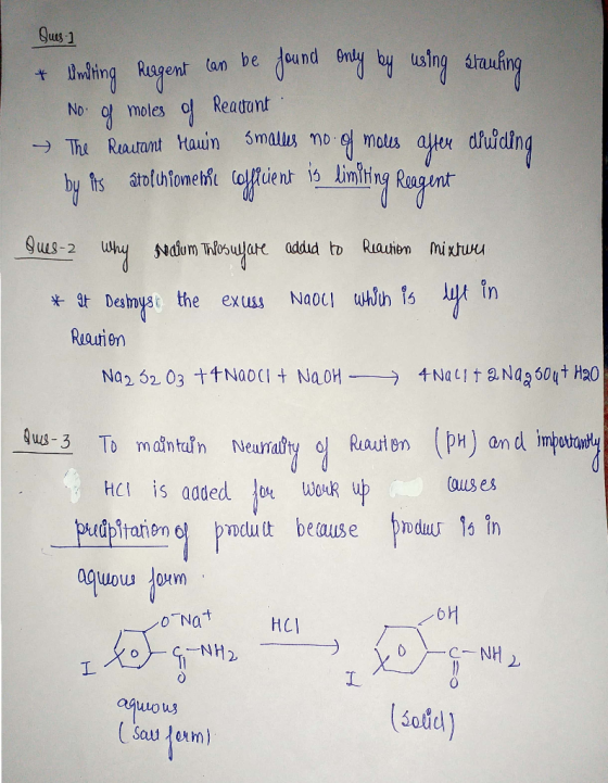 Ques-1 & Uniting Reagent can be found only by using slanking Nog moles of Reactant → The Rautant Hawin Smallis no-o moles aft