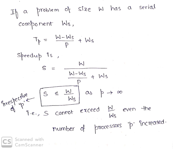 broble m ot çi2e N has a seri compo nent Ws Seedub is lAN irres pecive t-e.ノS canot exceed b . lAls even he ncreased number o