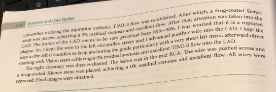 ch, a drug-coated Xience ntion was taken into the d that it is a ruptured o the LAD. I kept the ft main, afterward direct 516