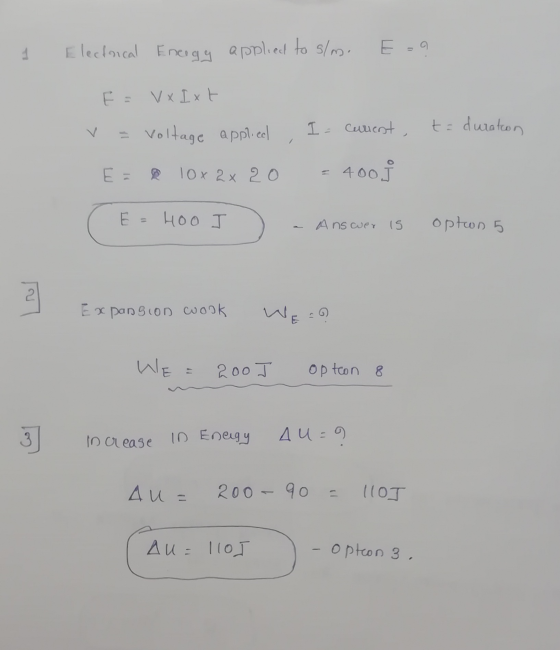 Electrical Energy applied to s/m. E = VxIxt Voltage I= curent t = duration 11 applied 10x 2x 20 400 Hoo I Anguer 15 option 5